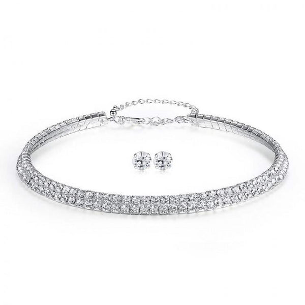 Crystal Circle Bridal Jewelry Sets