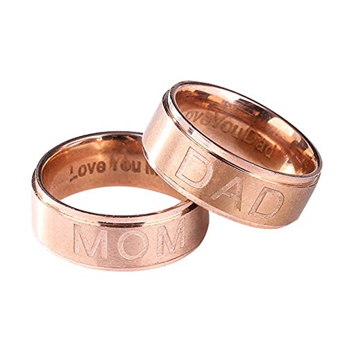Fashion Mom/Dad Stainless Steel Carving Ring