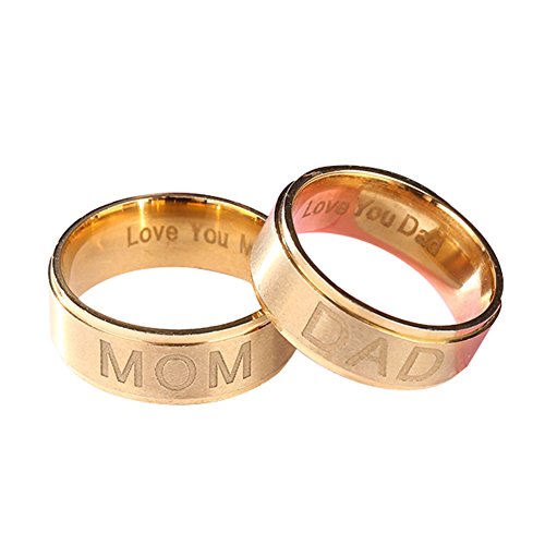 Fashion Mom/Dad Stainless Steel Carving Ring
