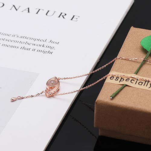 Sterling Silver I Love You Projection Necklace