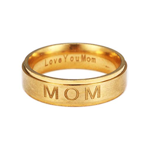 Fashion Mom/Dad Stainless Steel Carving Ring