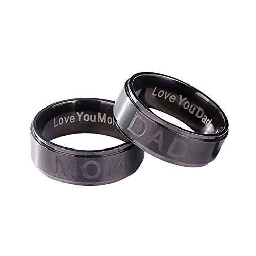 Fashion Mom/Dad Stainless Steel Carving Ring