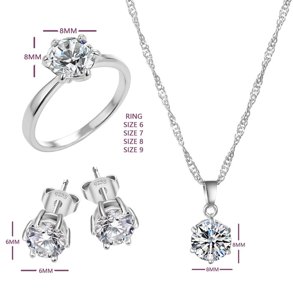 Cubic Zircon Necklace & Earrings Set