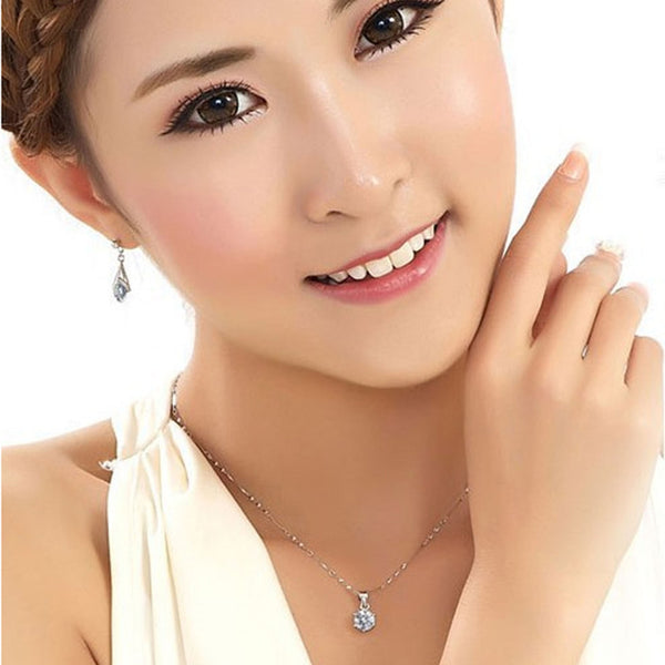 Cubic Zircon Necklace & Earrings Set
