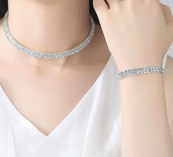 Crystal Circle Bridal Jewelry Sets