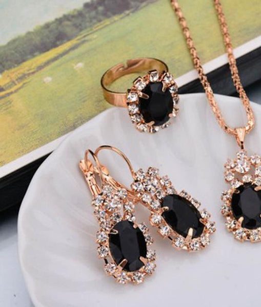 Fashion Crystal Stone Wedding Jewelry Sets