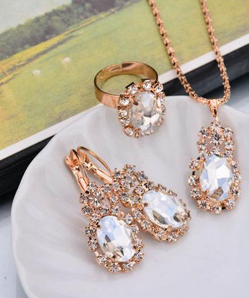 Fashion Crystal Stone Wedding Jewelry Sets