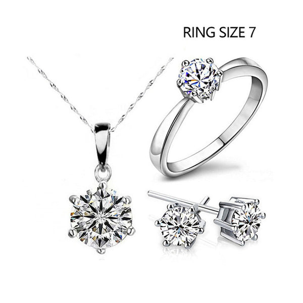 Cubic Zircon Necklace & Earrings Set