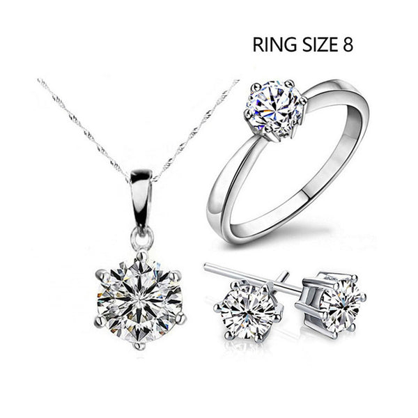 Cubic Zircon Necklace & Earrings Set