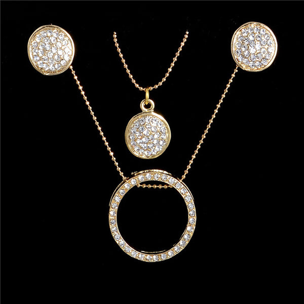 Luxury Wedding Bridal Rhinestone Jewelry Set