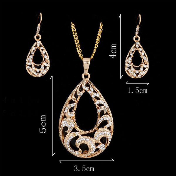 Luxury Wedding Bridal Rhinestone Jewelry Set
