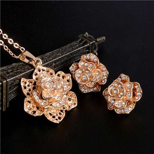 Luxury Wedding Bridal Rhinestone Jewelry Set