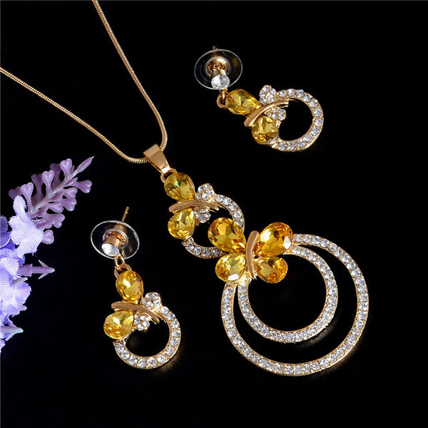 Luxury Wedding Bridal Rhinestone Jewelry Set