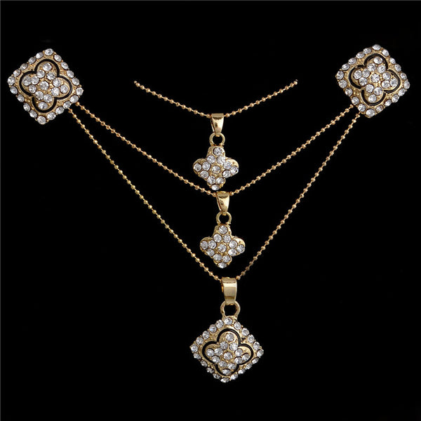 Luxury Wedding Bridal Rhinestone Jewelry Set