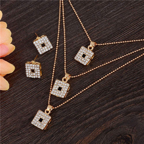 Luxury Wedding Bridal Rhinestone Jewelry Set