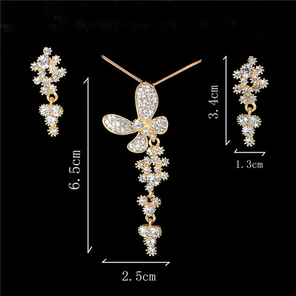 Luxury Wedding Bridal Rhinestone Jewelry Set