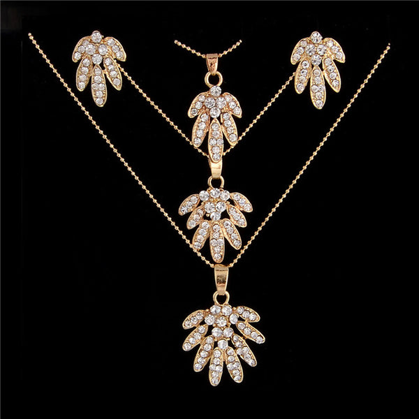 Luxury Wedding Bridal Rhinestone Jewelry Set