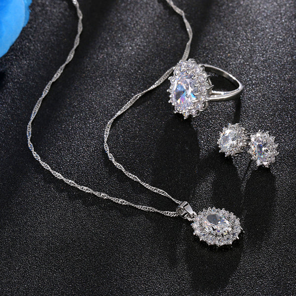 Fashion Crystal Stone Wedding Jewelry Sets