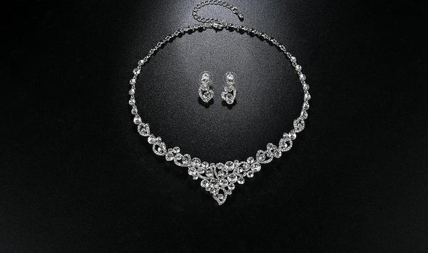 Heart Crystal Wedding Bridal Jewelry Sets