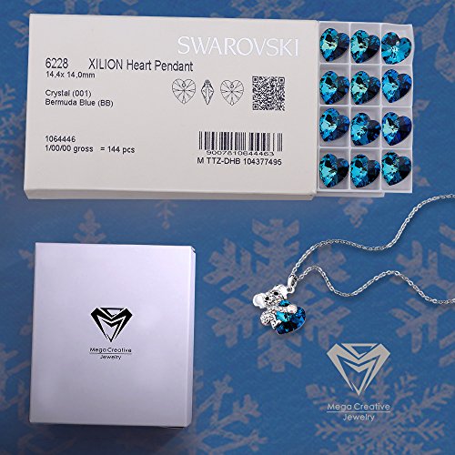 Koala Bear Blue Heart Pendant Necklace