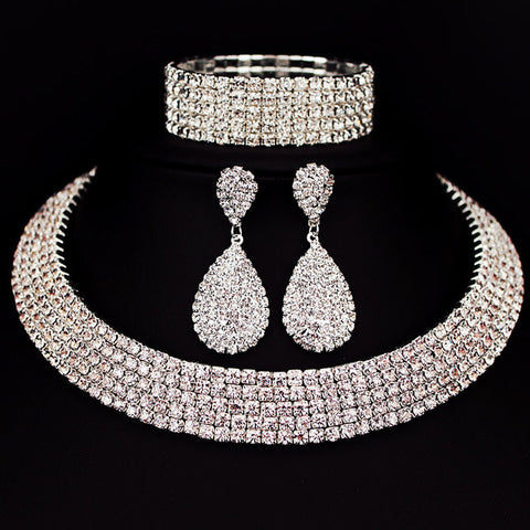 Classic Rhinestone Crystal Jewelry Set
