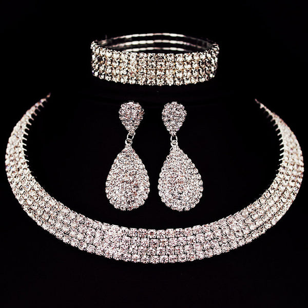 Classic Rhinestone Crystal Jewelry Set