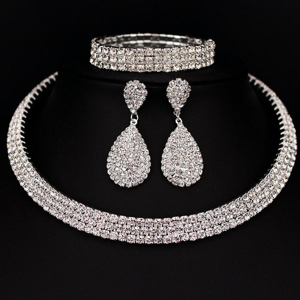 Classic Rhinestone Crystal Jewelry Set