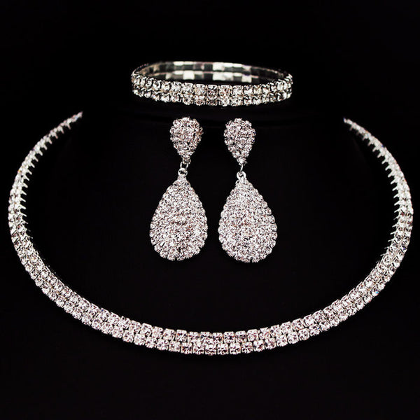 Classic Rhinestone Crystal Jewelry Set