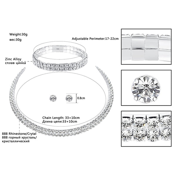 Crystal Circle Bridal Jewelry Sets