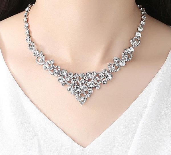 Heart Crystal Wedding Bridal Jewelry Sets