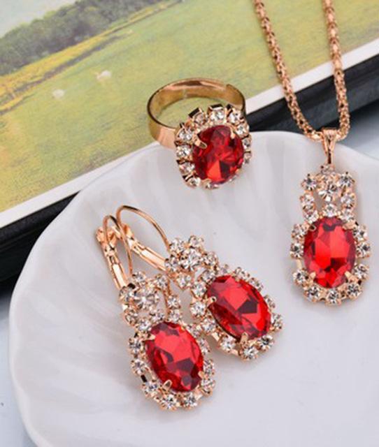 Fashion Crystal Stone Wedding Jewelry Sets