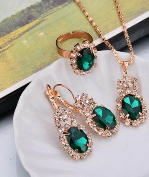 Fashion Crystal Stone Wedding Jewelry Sets