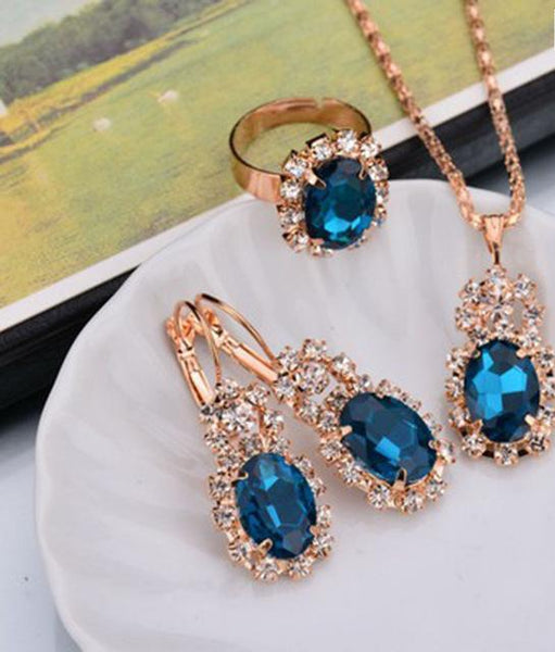 Fashion Crystal Stone Wedding Jewelry Sets