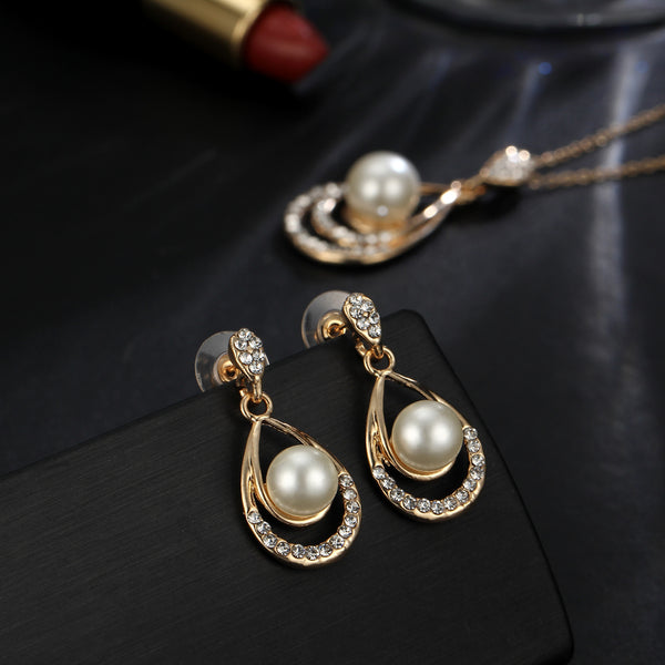 Water Drop Pearl Stud Jewelry Set