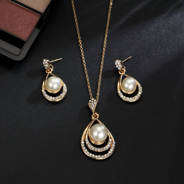 Water Drop Pearl Stud Jewelry Set