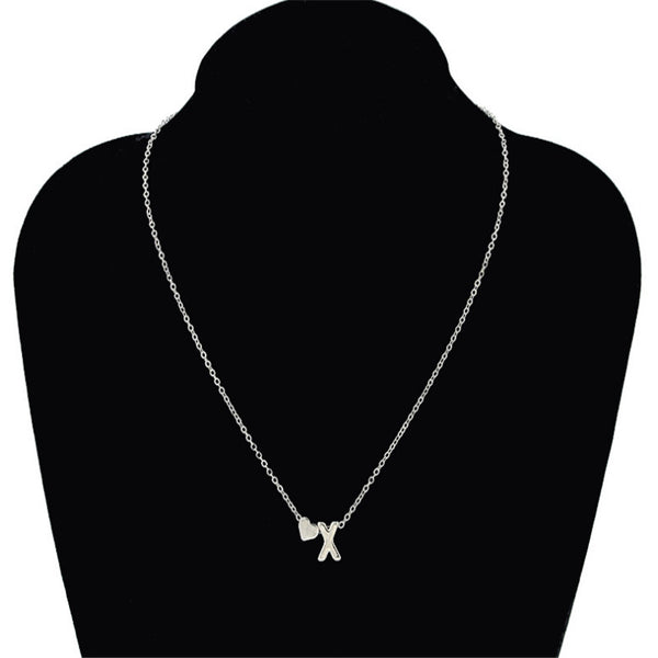 Fashion Tiny Dainty Heart Initial Necklace