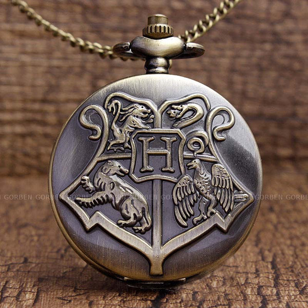 Vintage Style Harry Potter Hogwarts Pocket Watch