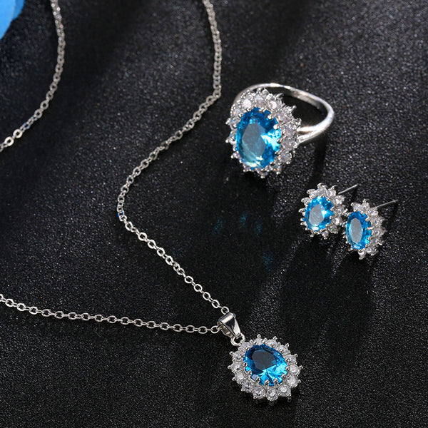 Fashion Crystal Stone Wedding Jewelry Sets