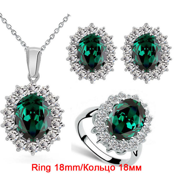 Fashion Crystal Stone Wedding Jewelry Sets