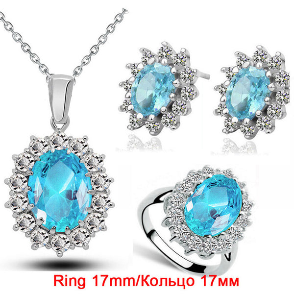 Fashion Crystal Stone Wedding Jewelry Sets