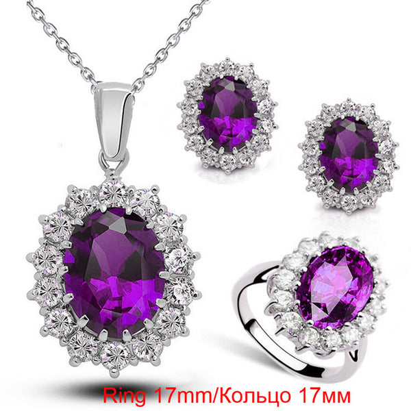 Fashion Crystal Stone Wedding Jewelry Sets