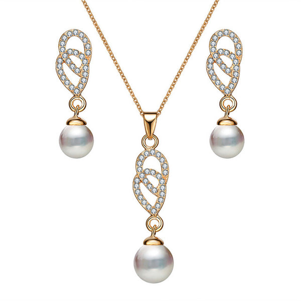 Water Drop Pearl Stud Jewelry Set