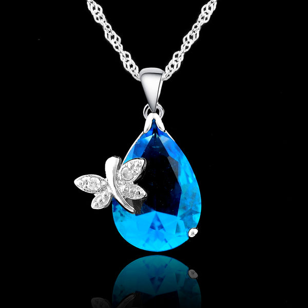Sterling Silver Water Drop Necklace