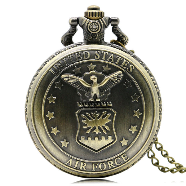 Vintage Style Bronze Air Force Pocket Watch