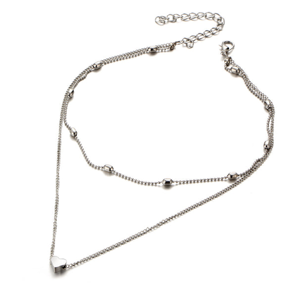 Bohemian Alloy Heart-Shaped Choker