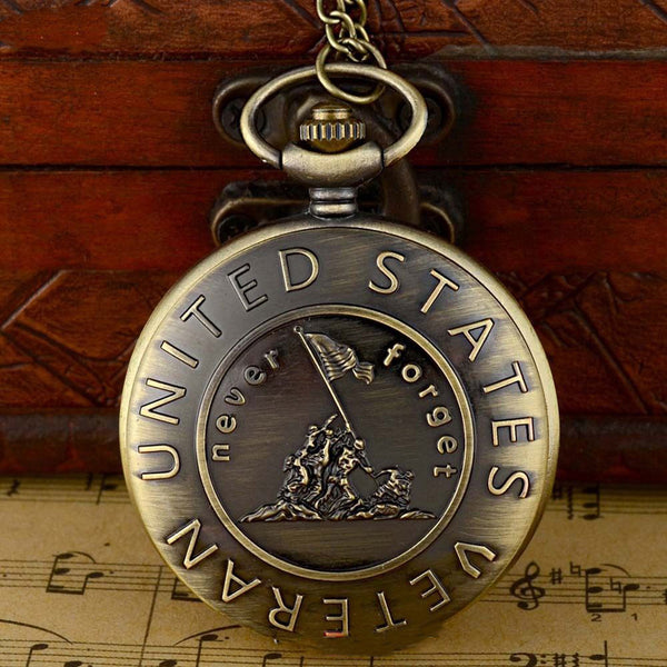 US Veteran Vintage Style Pocket Watch